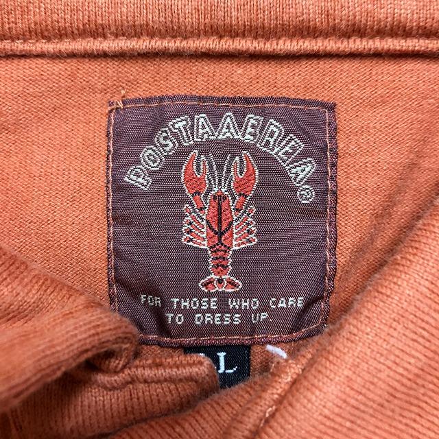 POSTAAEREA ポロシャツ 背中に数字ワッペン 生地感しっかりめ ラバーボタン カットソー 半袖 綿100% LL オレンジブラウン系 メンズ |  | 03