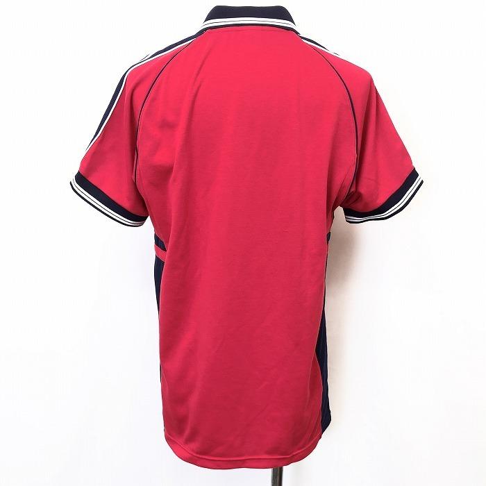 最新ユニフォーム矢板中央Mizuno 赤 ストライプ 長袖 49 フットボール