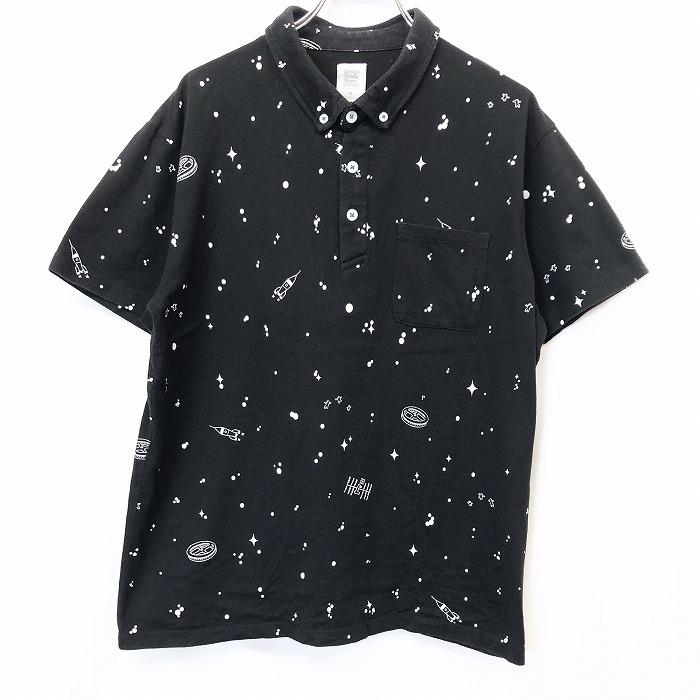 Graniph グラニフ M メンズ 男性 ポロシャツ カットソー Tシャツ生地 宇宙ステーション ロケット 星 ボタンダウン 半袖 綿100 ブラック 黒 Cs Undo Rowa ヤフー店 通販 Yahoo ショッピング
