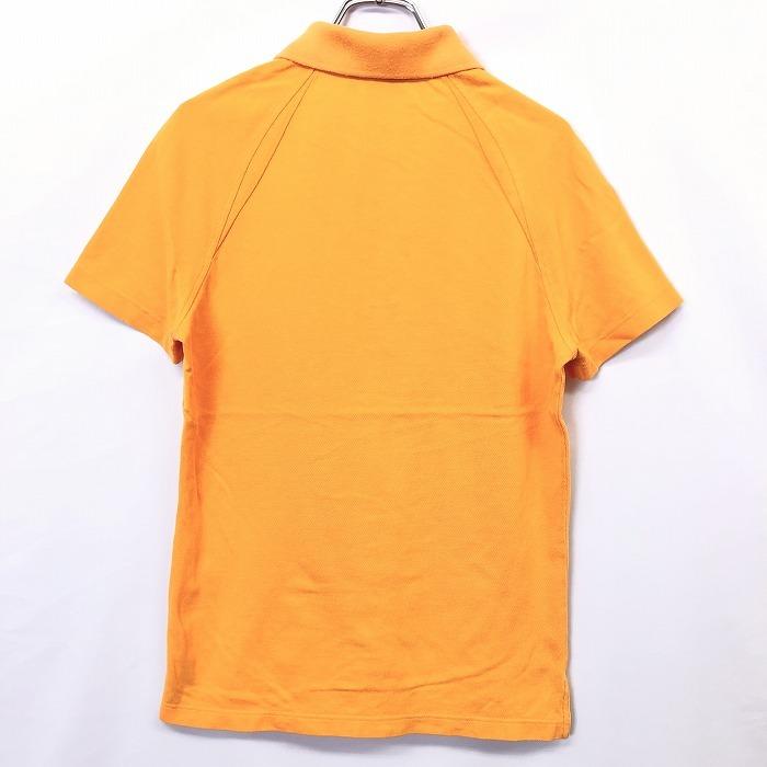 PUMA プーマ M メンズ 男性 ポロシャツ カットソー 鹿の子 ロゴ刺繍 後ろから見るとラグランスリーブ 半袖 綿100% イエローオレンジ系｜undo-rowa｜02