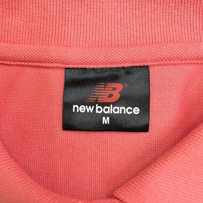 ニューバランス NB NEW BALANCE ポロシャツ カットソー 鹿の子 ロゴ刺繍 半袖 ショートスリーブ 綿×ポリ M ピンク レディース 女性 | New Balance | 02