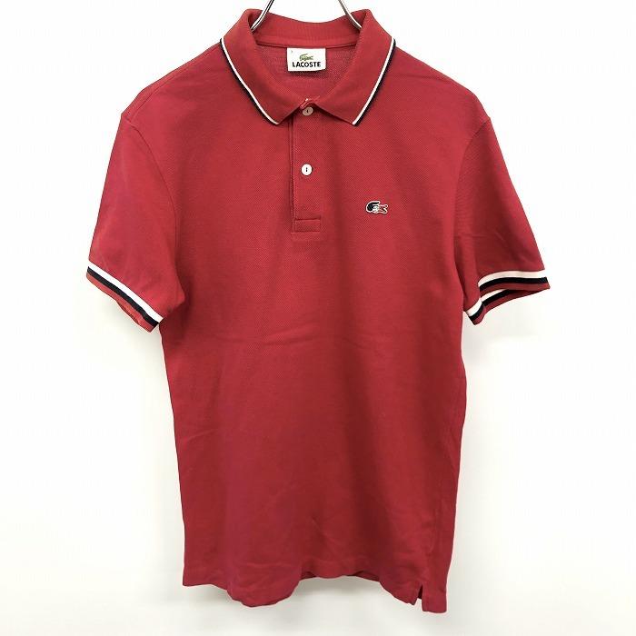 LACOSTE ラコステ ポロシャツ 鹿の子 トリコロール柄のワニの LACOSTE ラコステ ポロシャツ 鹿の子 トリコロール柄のワニの