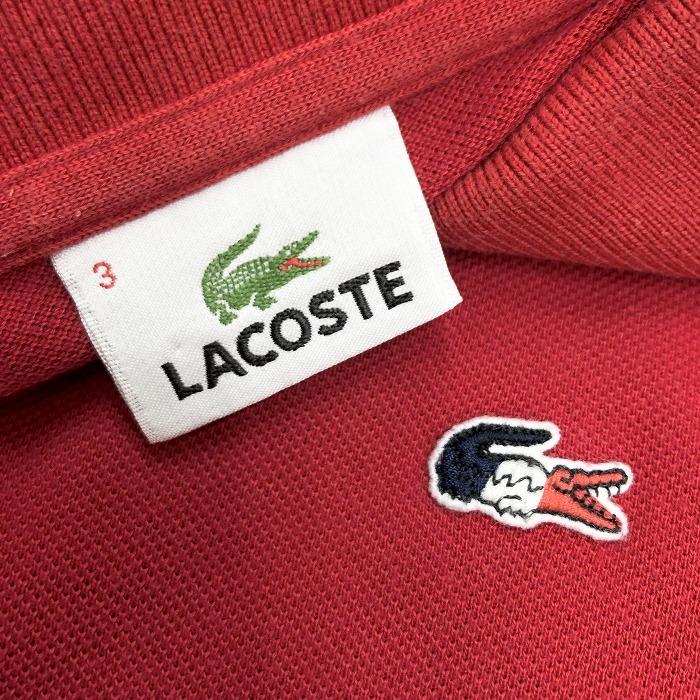 LACOSTE ラコステ ポロシャツ 鹿の子 トリコロール柄のワニの LACOSTE ラコステ ポロシャツ 鹿の子 トリコロール柄のワニの