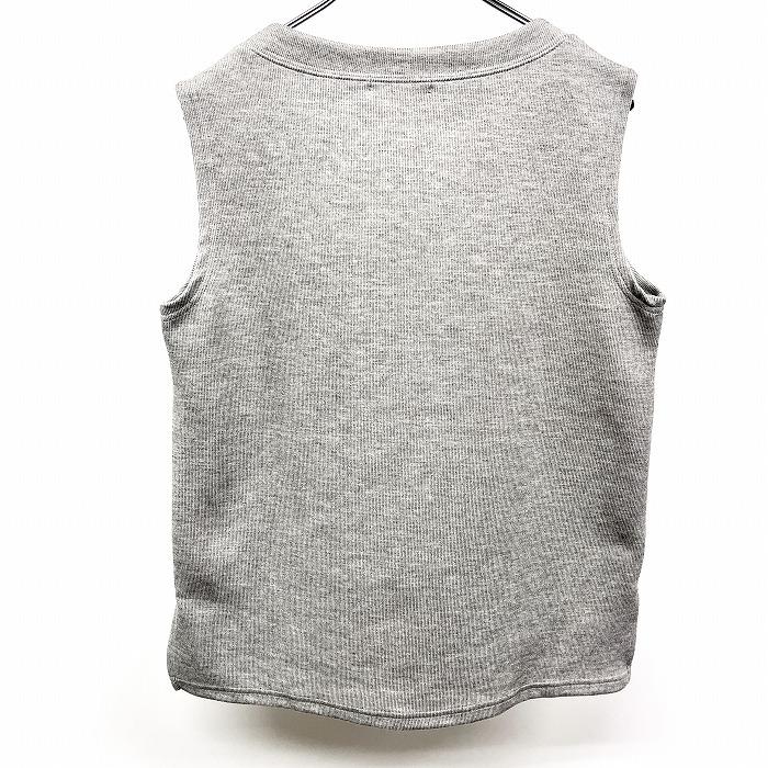 イング 【新品】INGNI ノースリーブカットソー タンクトップ Vネック 無地 ポリエステル×レーヨン×ポリウレタン M 杢グレー レディース | ing | 01