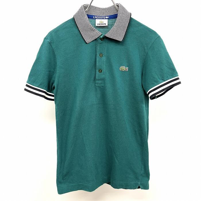 ラコステ LACOSTE ポロシャツ スリムフィット 鹿の子 ワニのロゴ 一部