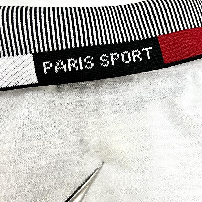 パリス スポーツ PARIS SPORT ゴルフ ポロシャツ 同色ボーダー 半袖 ロングテール ポリ100% M ホワイト×レッド×ブラック 白 メンズ 男性 |  | 02