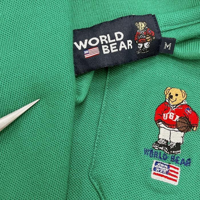 ワールドベア WORLD BEAR ポロシャツ カットソー 鹿の子 胸 ワールドベア WORLD BEAR ポロシャツ カットソー 鹿の子 胸