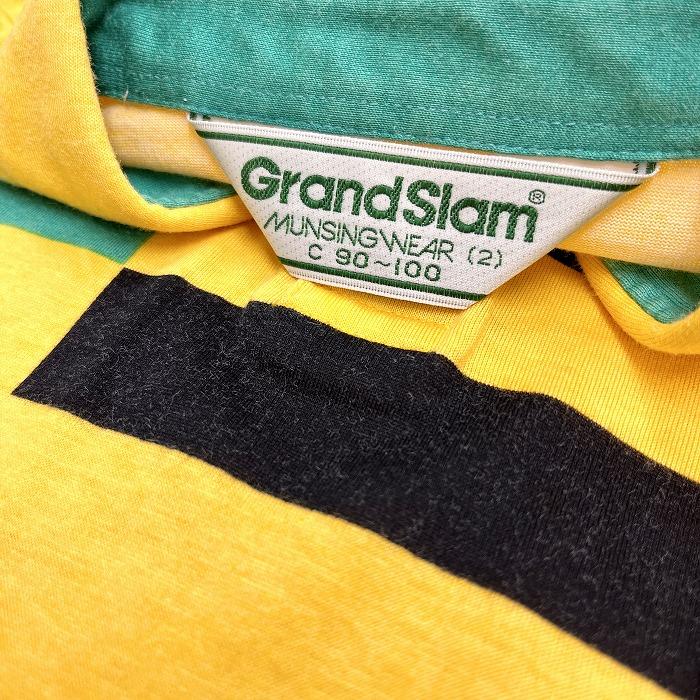 Munsingwear Grand Slam ゴルフ ポロシャツ Tシャツ生地 半袖 綿100% 2 ヘザーカラー グリーン×イエロー×ブラック 杢黄色系 レディース｜undo-rowa｜03