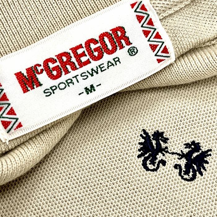 マックレガー McGREGOR ポロシャツ カットソー 鹿の子 ロゴ刺繍 半袖 ショートスリーブ ポケット無し 綿100% コットン M ベージュ メンズ｜undo-rowa｜03