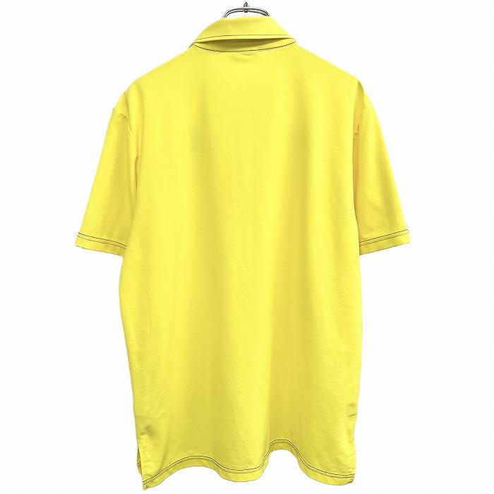ルコックスポルティフ ゴルフコレクション le coq sportif GOLF COLLECTION ポロシャツ 半袖 ポリ100% M イエロー 黄色×黒×グレー メンズ｜undo-rowa｜02