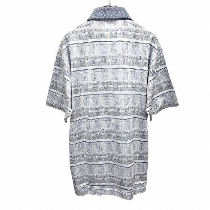 イーエクスクラブ 【新品】EX-CLUB ポロシャツ ダイヤ×チェック Tシャツ生地 半袖 胸ポケット 日本製 綿100% L ブルー 青 メンズ |  | 01