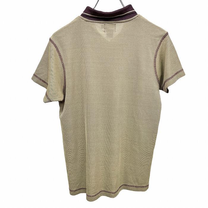 カルバンクライン ジーンズ ポロシャツ ハーフジップ 無地 半袖 レーヨン×ポリ M パープル×グリーンカーキ×イエロー レディース | Calvin Klein Jeans | 01