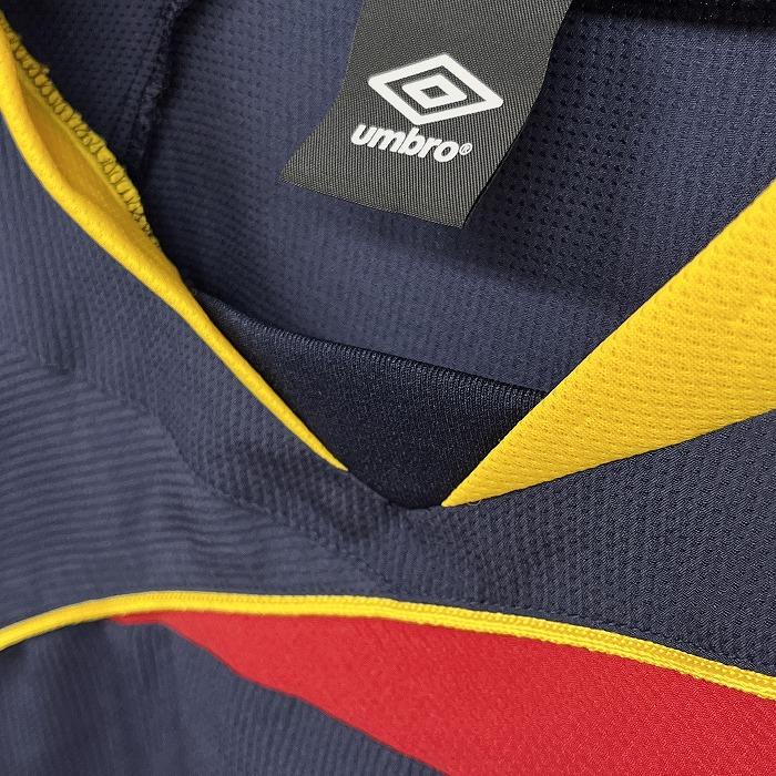 アンブロ UMBRO ゲームシャツ プルオーバーシャツ 裾ゴム Vネック ロゴプリント ラグラン 半袖 ポリ100% L ネイビー 紺×赤×黄 メンズ | umbro | 01