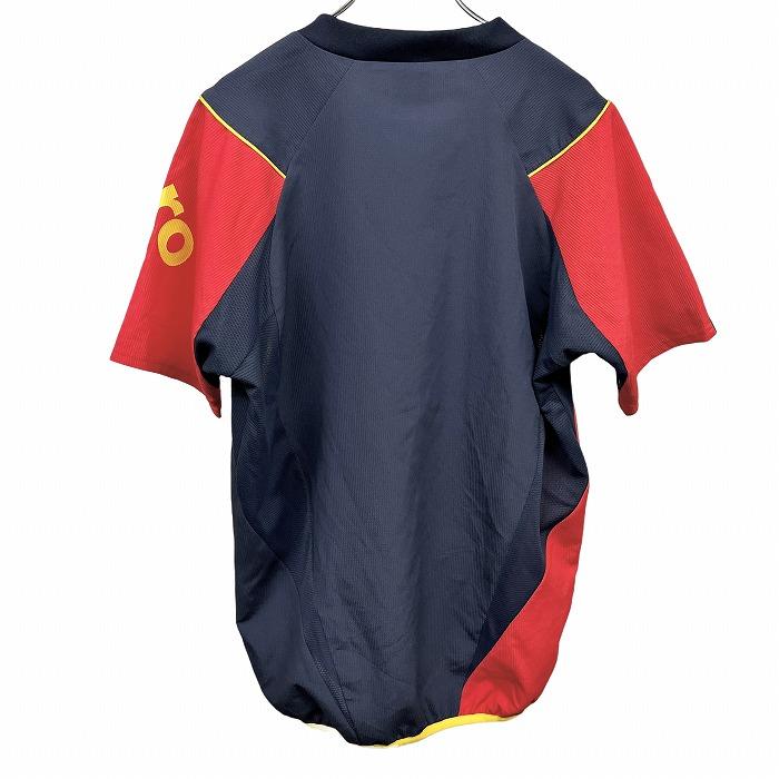 アンブロ UMBRO ゲームシャツ プルオーバーシャツ 裾ゴム Vネック ロゴプリント ラグラン 半袖 ポリ100% L ネイビー 紺×赤×黄 メンズ | umbro | 02