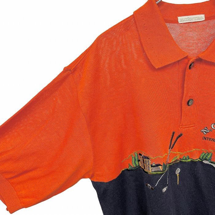 N.CENTRO ゴルフ ポロシャツ ウールライクカットソー 半袖 麻