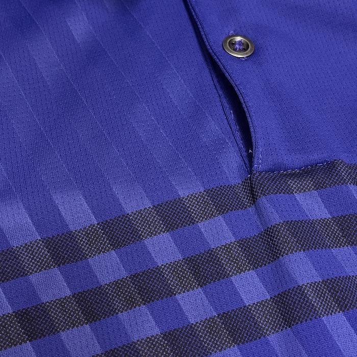 アディダス adidas ゴルフ ポロシャツ ボーダー×ストライプ 半袖 ポケット無し climachill ポリ100% ネイビー 紺×黒 メンズ | adidas | 04