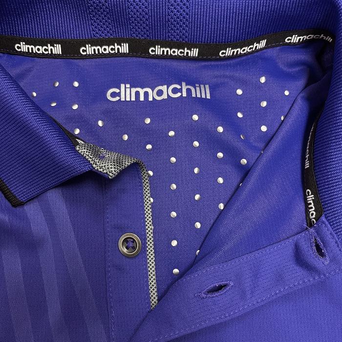 アディダス adidas ゴルフ ポロシャツ ボーダー×ストライプ 半袖 ポケット無し climachill ポリ100% ネイビー 紺×黒 メンズ | adidas | 05
