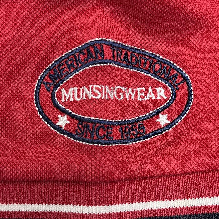マンシングウェア Munsingwear ゴルフ ポロシャツ 鹿の子 ペンギン刺繍 半袖 ポリ×綿×ダウXLA L レッド 赤×紺×白×ゴールド レディース | Munsingwear | 03