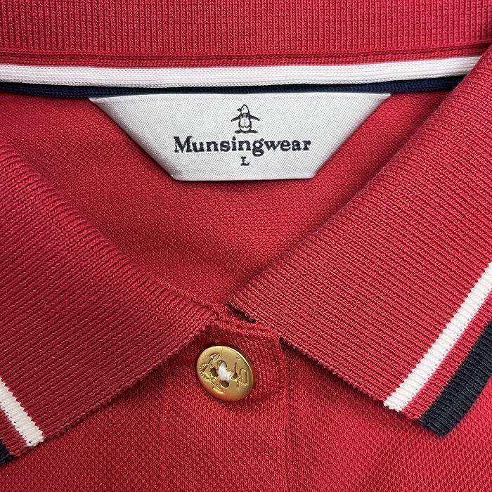 マンシングウェア Munsingwear ゴルフ ポロシャツ 鹿の子 ペンギン刺繍 半袖 ポリ×綿×ダウXLA L レッド 赤×紺×白×ゴールド レディース | Munsingwear | 05