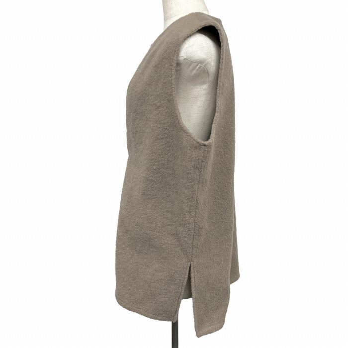 フリークスストア 起毛 プルオーバー ベスト キーネック 無地 裾の両側にスリット ポリ100% M ベージュ レディース(メンズ？) | FREAK'S STORE | 01