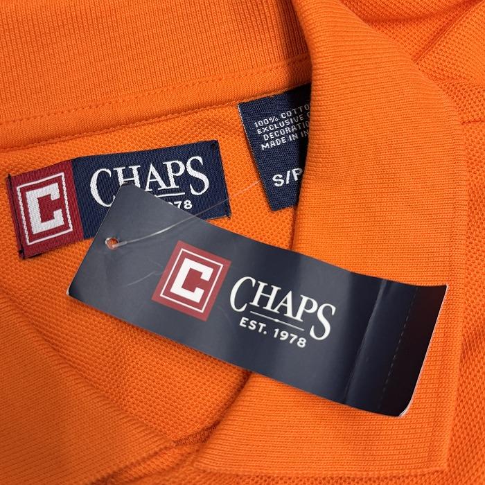 チャップス 【新品/訳アリ】CHAPS ポロシャツ 鹿の子 着丈が長い 半袖 ロゴ刺繍 ポケット無し 綿100% S オレンジ オレンジ×白 メンズ | CHAPS | 03