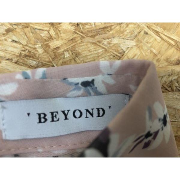 BEYOND ビヨンド サイズ不明(肩幅45cm) レディース ブラウス シャツ シースルートップス 花柄 フラワー ポリ100% ピンク×オフホワイト | BEYOND | 01
