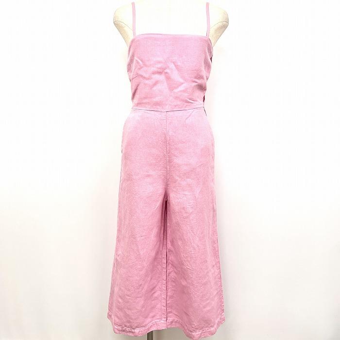 フレイアイディー FRAY I.D オールインワン ベアトップサロペット チューブトップ 肩紐 無地 日本製 綿×麻 M (1) ピンク レディース | FRAY I.D