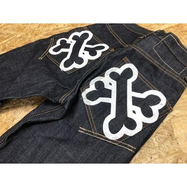 スローライド SLOW RIDE デニム ジーンズ パンツ ジップフライ バックポケットに骨のプリント Sサイズ ブラック 黒 メンズ（レディース？） |  | 02