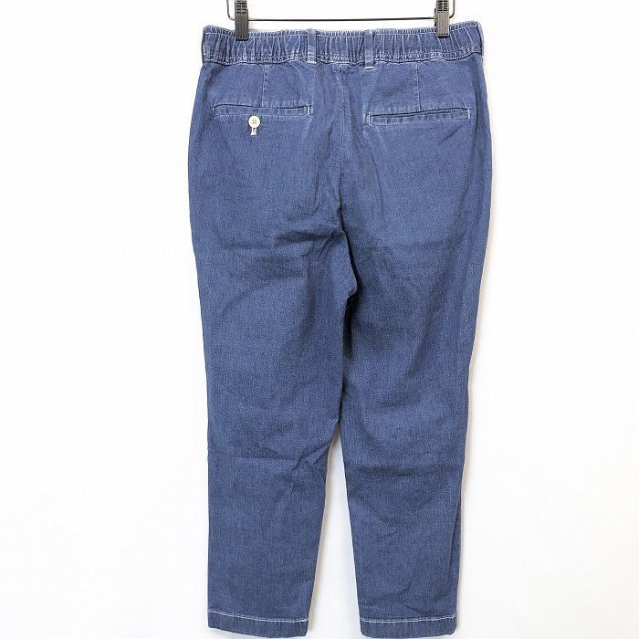 Global Work グローバルワーク S メンズ 若干薄手 デニム パンツ ジーンズ テーパード ウエストにゴムと紐 無地 綿 麻 ポリウレタン 青 Jl Undo Rowa ヤフー店 通販 Yahoo ショッピング
