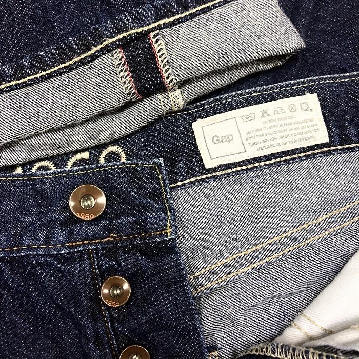 GAP ギャップ 30 メンズ デニム パンツ ジーンズ ジーパン ストレート ボトムス SLIM スリム 赤耳 ロング ボタンフライ 綿