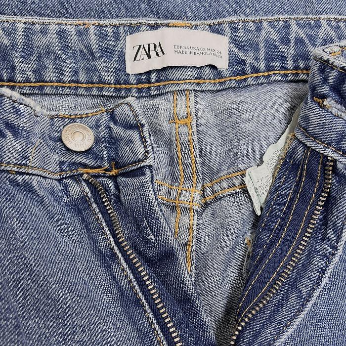 ZARA ザラ テーパード デニム パンツ ジーンズ USED加工 紙 ZARA ザラ テーパード デニム パンツ ジーンズ USED加工 紙