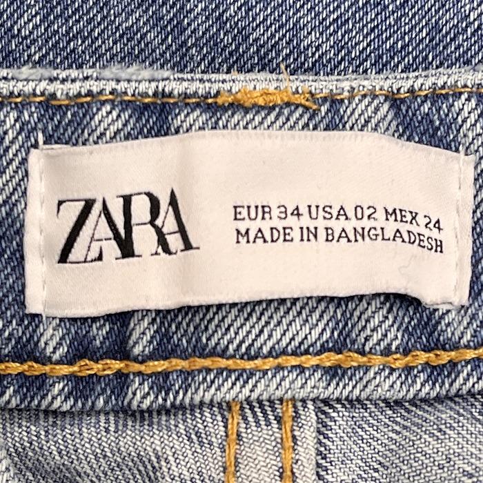 ZARA ザラ テーパード デニム パンツ ジーンズ USED加工 紙 ZARA ザラ テーパード デニム パンツ ジーンズ USED加工 紙