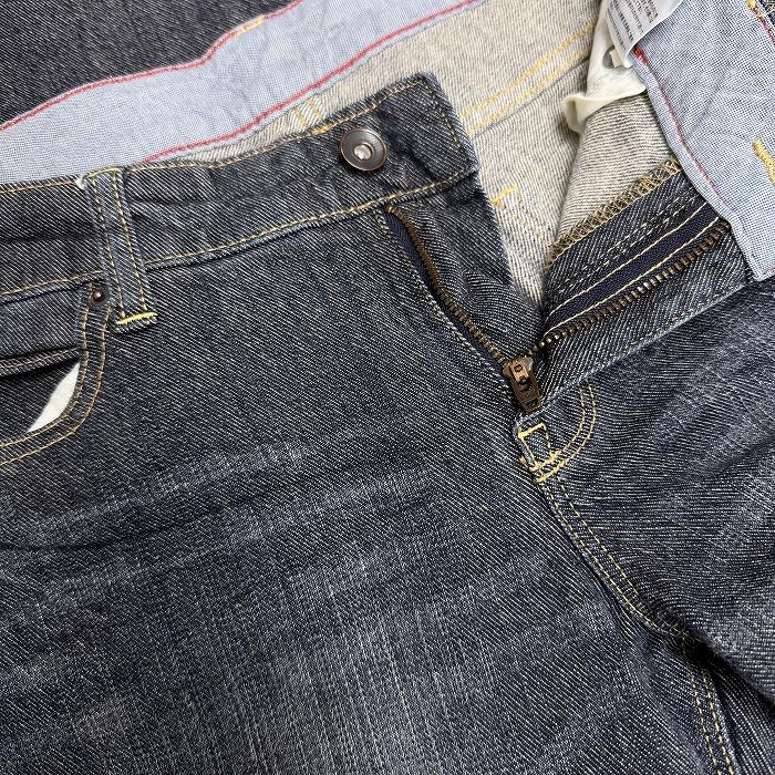 (合)西友 デニム フレアパンツ ジーンズ ジーパン 浅めの股上 古着加工 無地 ジップフライ 綿×ポリウレタン 67 ブルー 青 レディース |  | 02