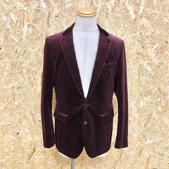 Ofuon オフオン 50 メンズ テーラードジャケット ベロア 千鳥格子柄の総裏地 表地は無地 2つボタン 長袖 綿 ポリウレタン ボルドー 赤系 Kl004 Undo Rowa ヤフー店 通販 Yahoo ショッピング