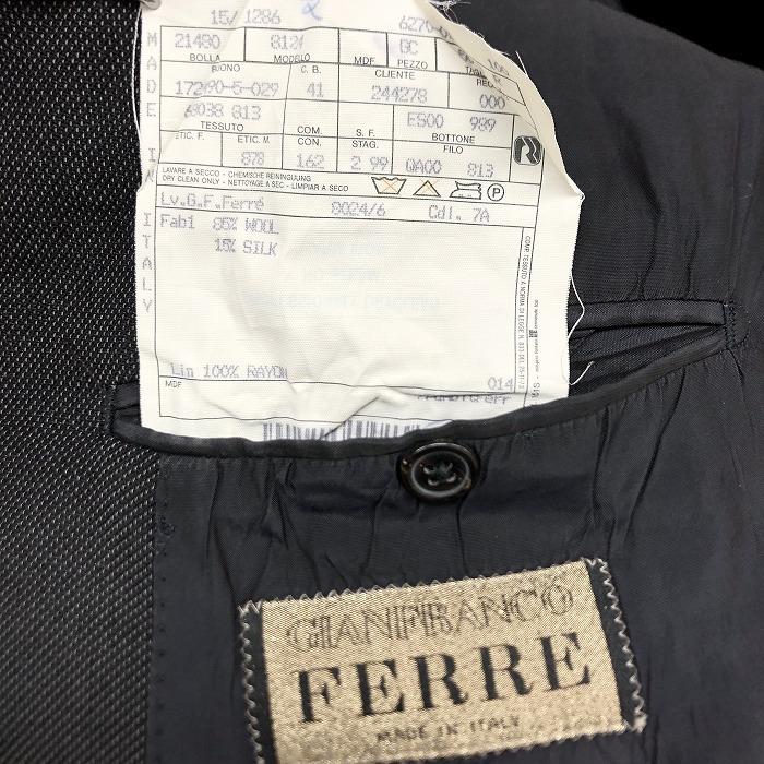 GIANFRANCO FERRE テーラードジャケット 38 GIANFRANCO FERRE ダブル テーラードジャケット 総裏地 長袖