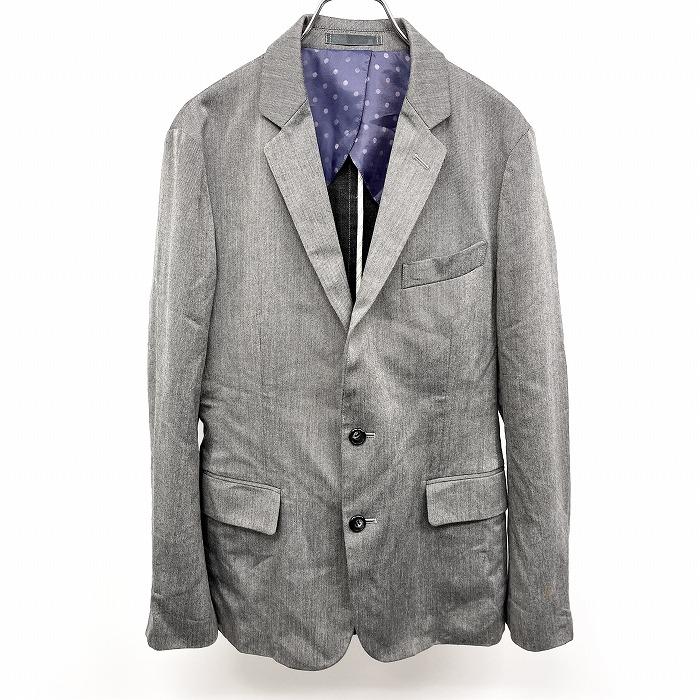 MEN'S MELROSE テーラードジャケットドット柄の背抜き裏地 長袖 ポリエステル×レーヨンなど 3 ヘザーグレー×ネイビー 杢グレー メンズ | MEN'S MELROSE