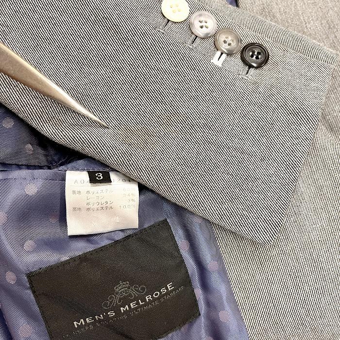 MEN'S MELROSE テーラードジャケットドット柄の背抜き裏地 長袖 ポリエステル×レーヨンなど 3 ヘザーグレー×ネイビー 杢グレー メンズ | MEN'S MELROSE | 02