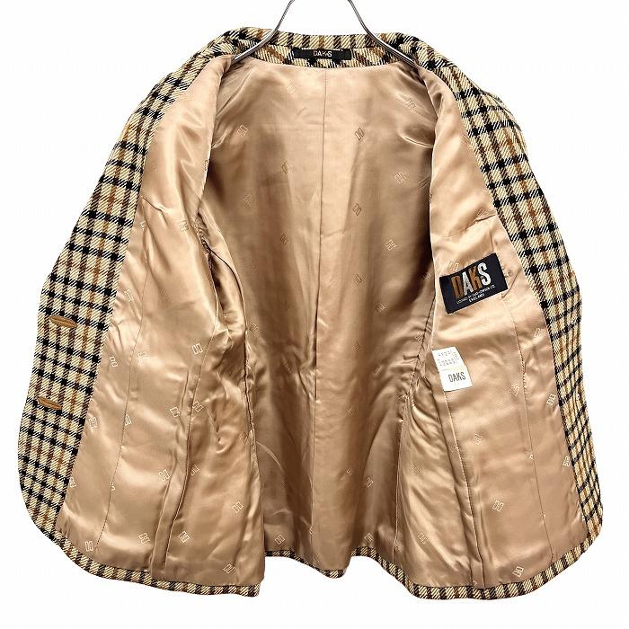 DAKS ダックス テーラードジャケット 総裏地 チェック 長袖 毛 DAKS ダックス テーラードジャケット 総裏地 チェック 長袖 毛