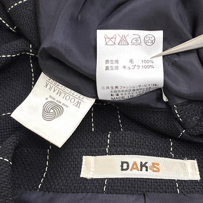 DAKS ダックス テーラードジャケット チェック 背抜き裏地 長袖