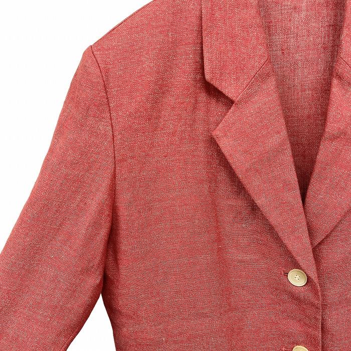 SCAPA テーラードジャケット 麻100% SCAPA テーラードジャケット 袖のみ裏地付き 無地 肩パッド(厚さ