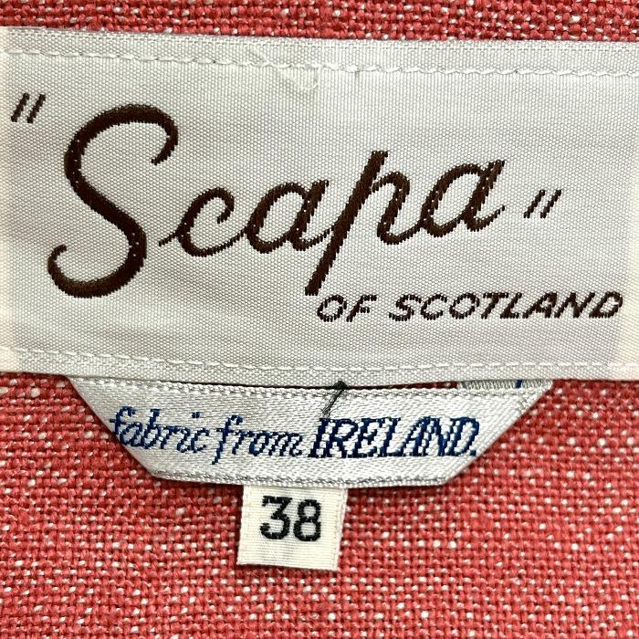 SCAPA テーラードジャケット 袖のみ裏地付き 無地 肩パッド(厚さ