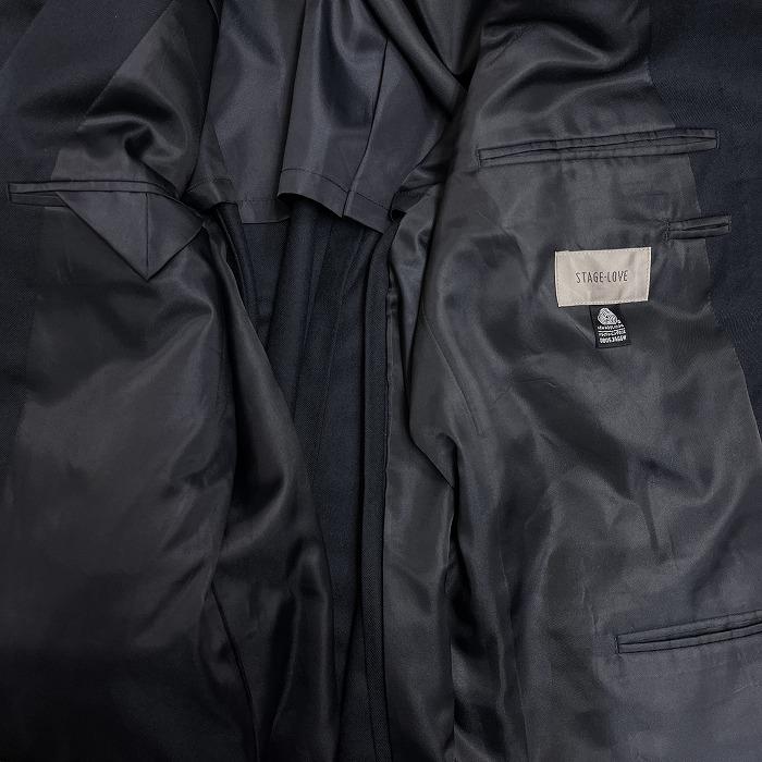 STAGE-LOVE ブレザー ジャケット 厚手の肩パッド(厚さ約3cm) 無地 背抜き裏地 毛100% 98AB6(胸囲98/胴囲88/身長175) ネイビー 紺 メンズ |  | 03