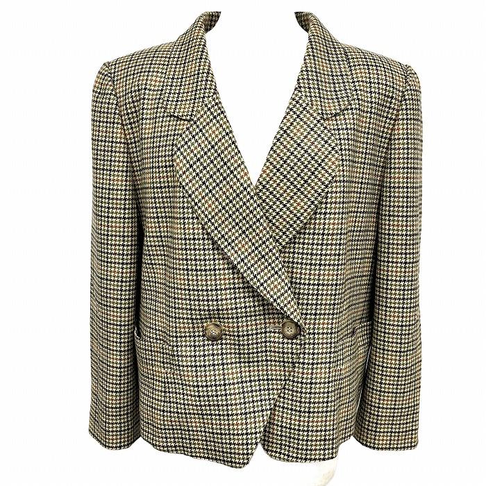 Leilian（レリアン） テーラードジャケット 千鳥格子 カシミヤ100