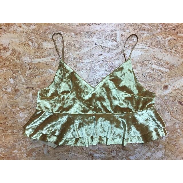 ビヨンド BEYOND ビスチェ トップス ベロア フリル ポリエステル100% イエローゴールド系 レディース | BEYOND