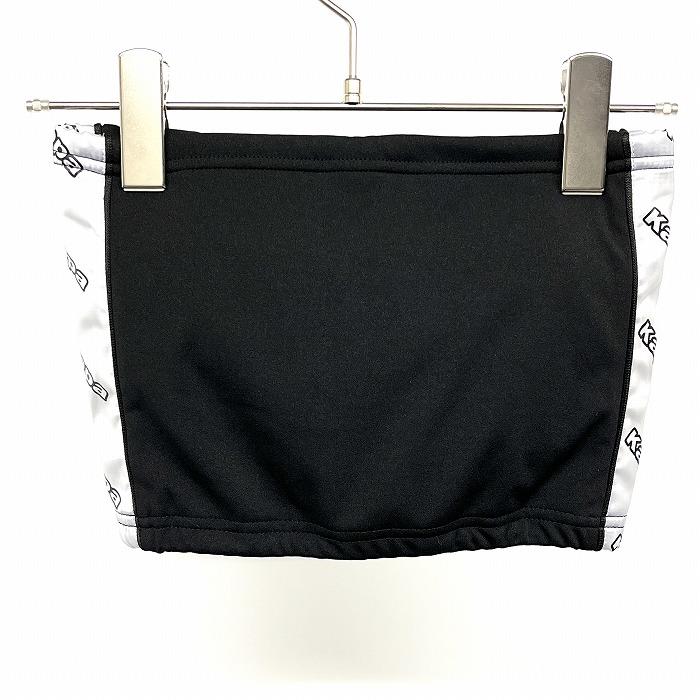 GYDA × KAPPA ジェイダ×カッパ F レディース ロゴライン ベアビスチェ 胸にカップ入り ストレッチ ブラック×ホワイト系 黒