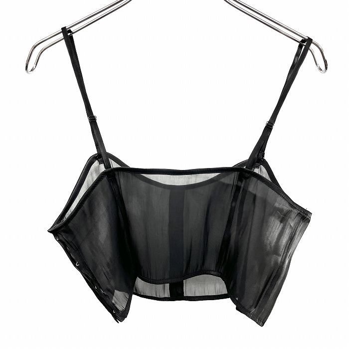 スナイデル SNIDEL 薄手 シアービスチェ シフォンビスチェ 裏地無し 透け感 サイドホック留め 無地 ポリ100% M (1) ブラック 黒 レディース | SNIDEL | 01