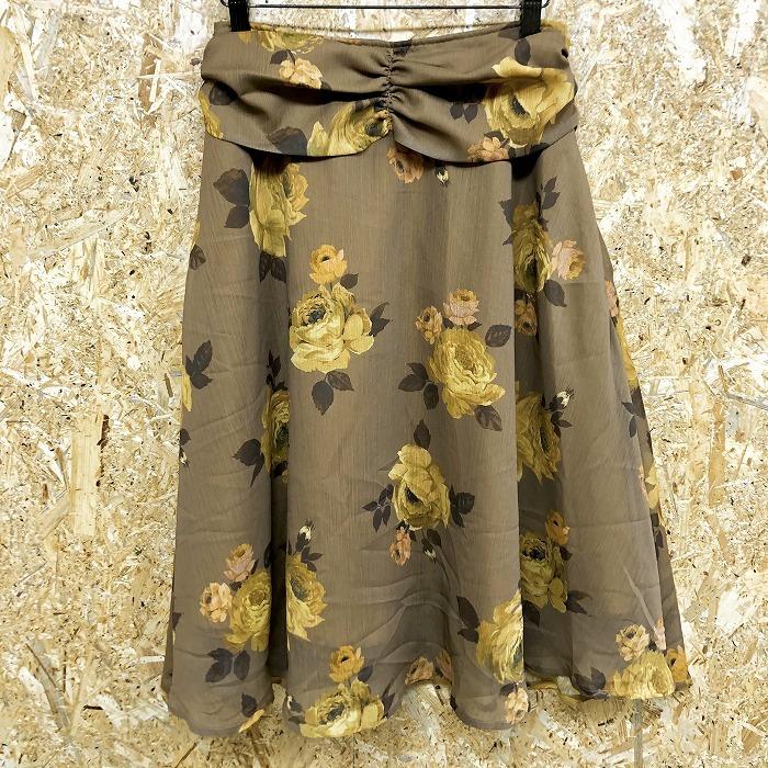 アンドクチュール And Couture 薄手 シフォンフレアスカート 裏地付き  