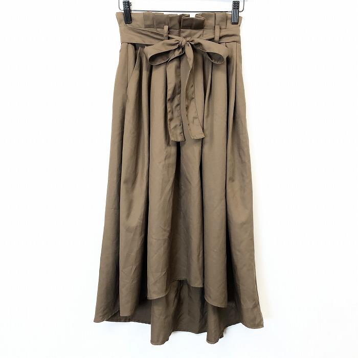 URBAN RESEARCH ITEMS ウエストフリルタックスカート ボトムス 裏地付き 服 ポリエステル100% Free ダークブラウンベージュ系 レディース | URBAN RESEARCH ITEMS