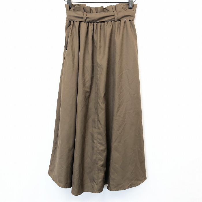 URBAN RESEARCH ITEMS ウエストフリルタックスカート ボトムス 裏地付き 服 ポリエステル100% Free ダークブラウンベージュ系 レディース | URBAN RESEARCH ITEMS | 01