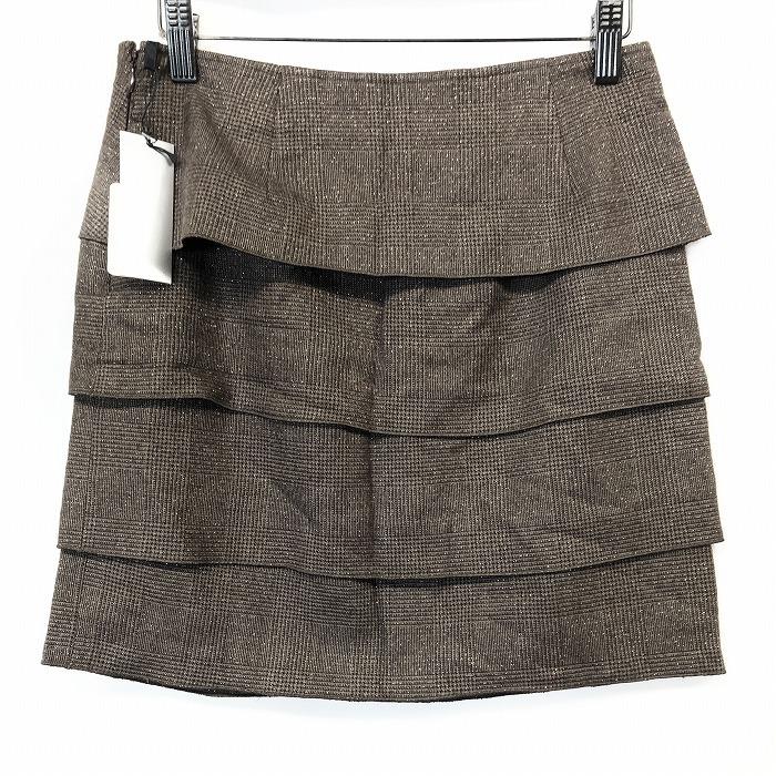 スコットクラブ 【新品】SCOT CLUB ティアードラメスカート 裏地付き グレンチェック ひざ上丈 M ダークブラウン系 茶色 レディース 女性 | SCOTCLUB | 01